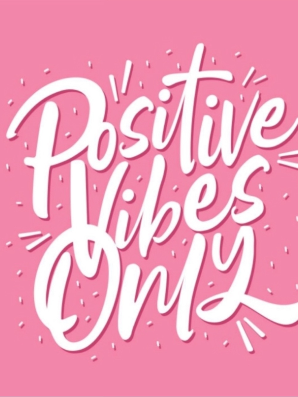 Positive Vibes Only Pink Wall Art Print - Motivational Home Decor